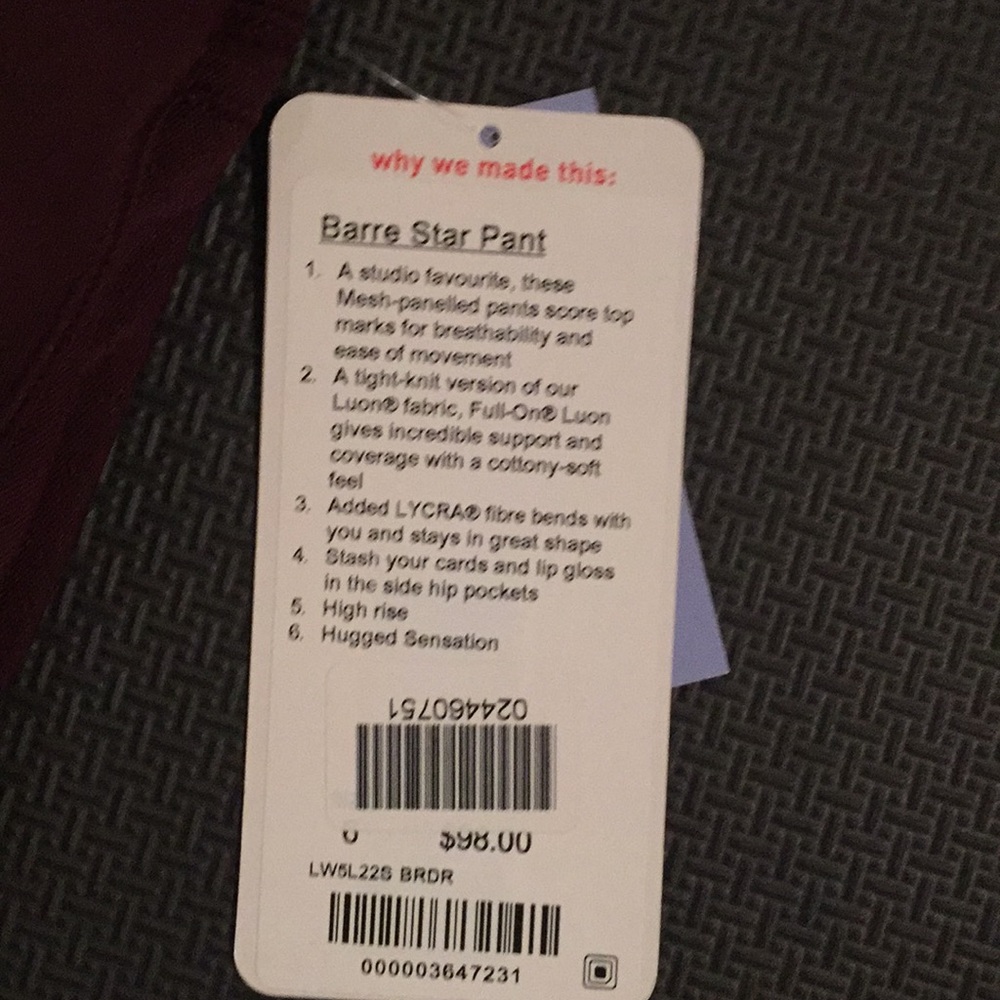Lululemon Barre Star Leggings